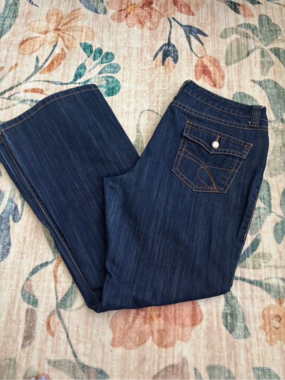 INC Jeans Curvy Boot Leg Women's Size 14 Dark Wash Blue Denim